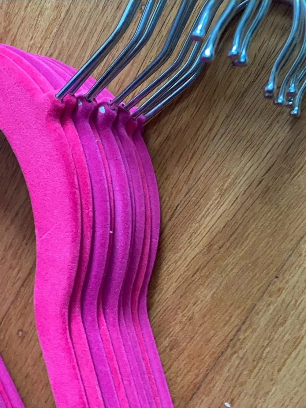 Non-Slip Velvet Clothing Hangers 10 pack  - Hot Pink